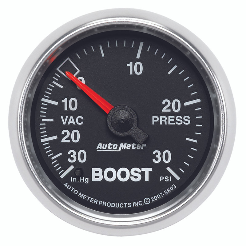 Autometer GS 52mm 30 In Hg.-Vac/30 PSI Mechanical Vacuum/Boost Gauge - 3803