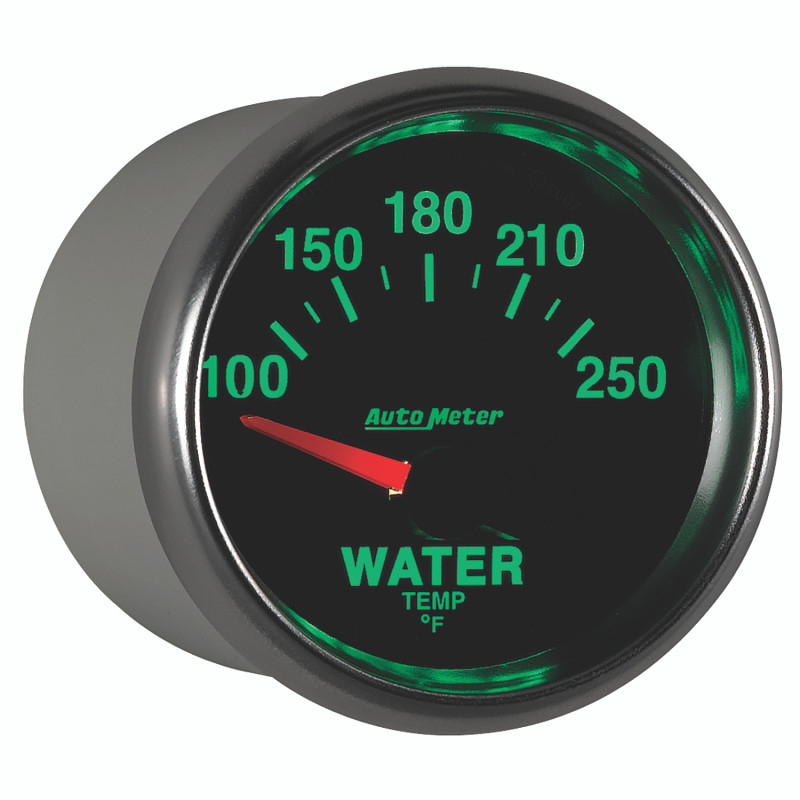 Autometer GS 52mm 100-250 Deg F Short Sweep Electronic Water Temperature Gauge - 3837