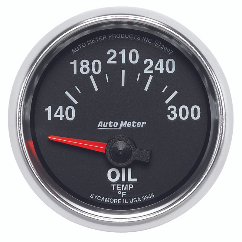 Autometer GS 52mm 140-300 Deg F Short Sweep Electronic Oil Temperature Gauge - 3848