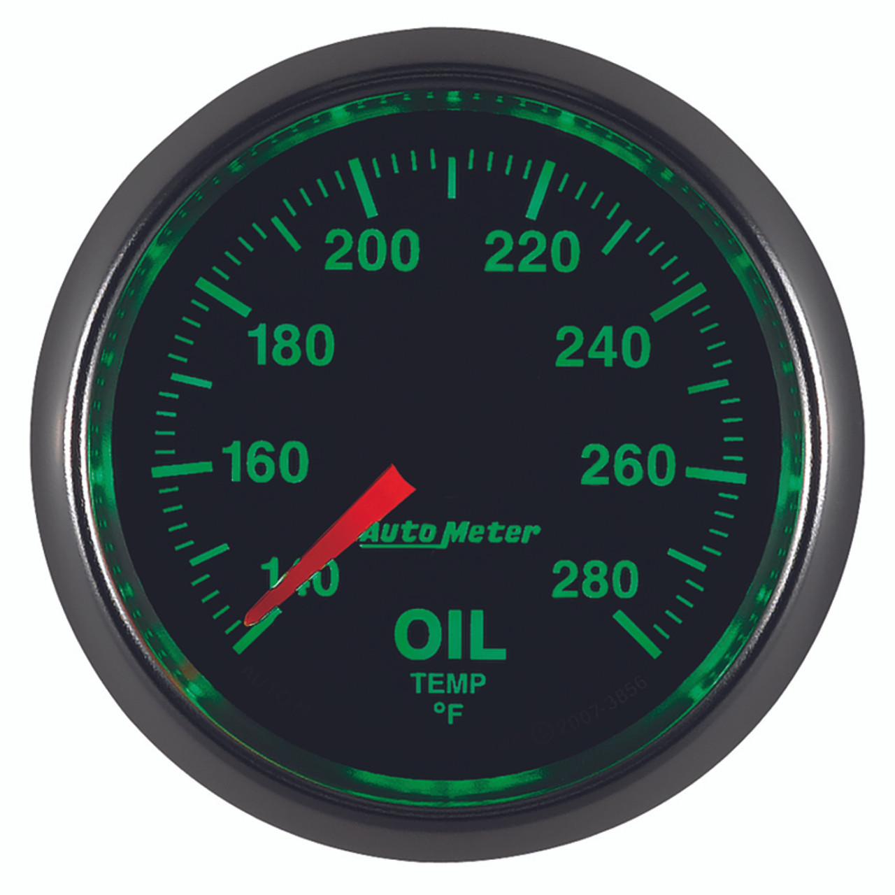 Autometer GS Series 2-1/16in Oil Temperature Gauge 140-280 Degrees Electric Full Sweep - 3856