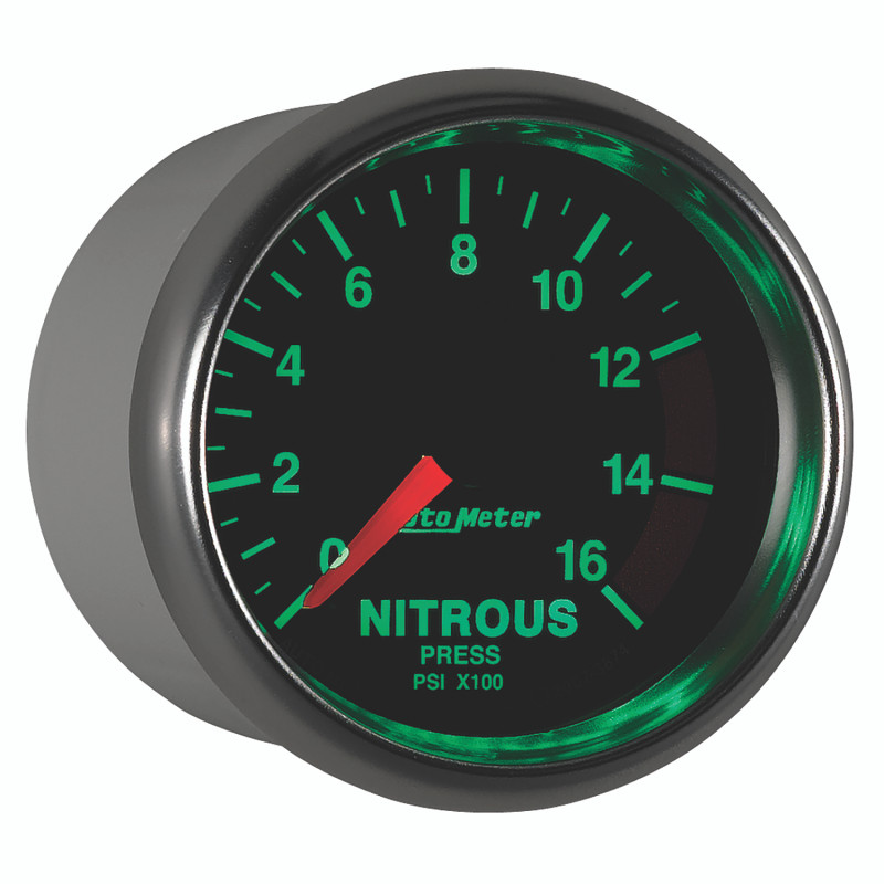 Autometer GS 2 1/16in. 1600PSI Nitrous Fuel Pressure Gauge - 3874