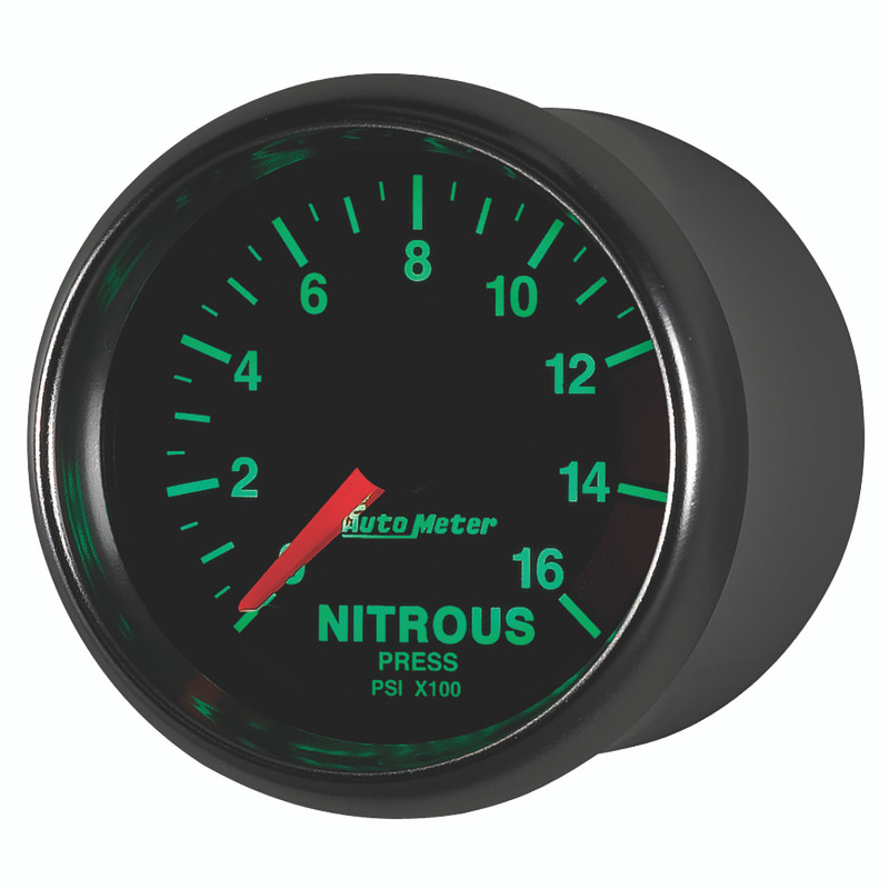 Autometer GS 2 1/16in. 1600PSI Nitrous Fuel Pressure Gauge - 3874