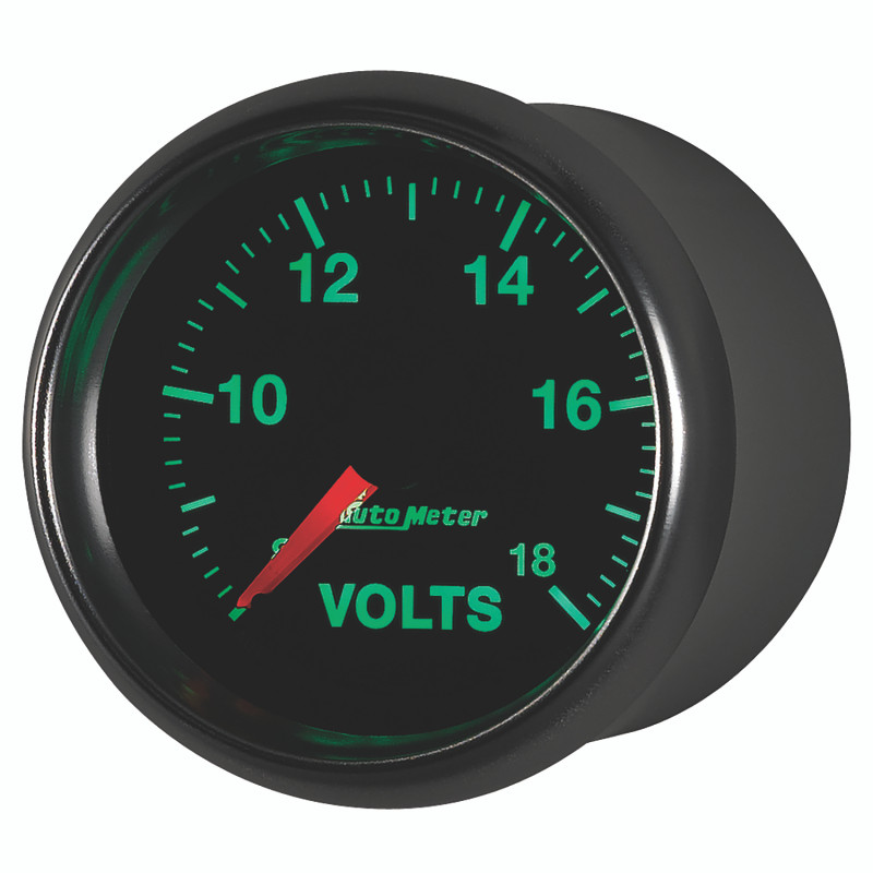 Autometer GS Series 2-1/16in Voltmeter 18V Electrical Gauge Full Sweep - 3891