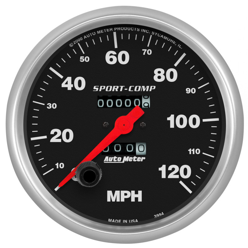 Autometer 5in 0-120 MPH Mechanical Sport-Comp Speedometer - 3994