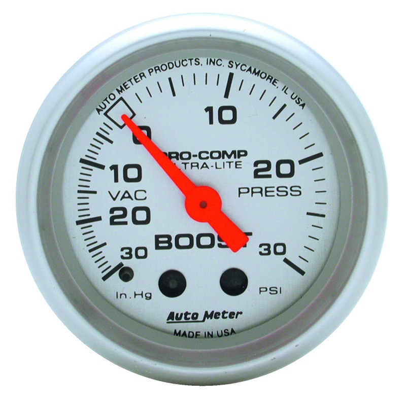 Autometer Ultra-Lite 52mm 30 PSI Mechanical Boost Gauge - 4303