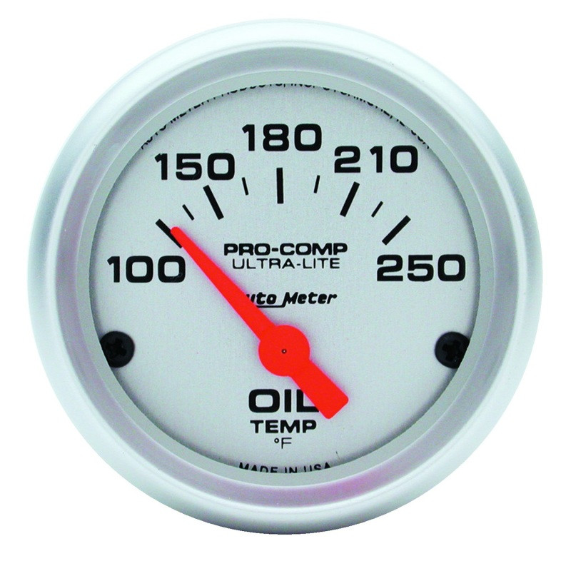 Autometer Ultra-Lite 52mm 100-250 Deg F Electronic Oil Temperature Gauge - 4347