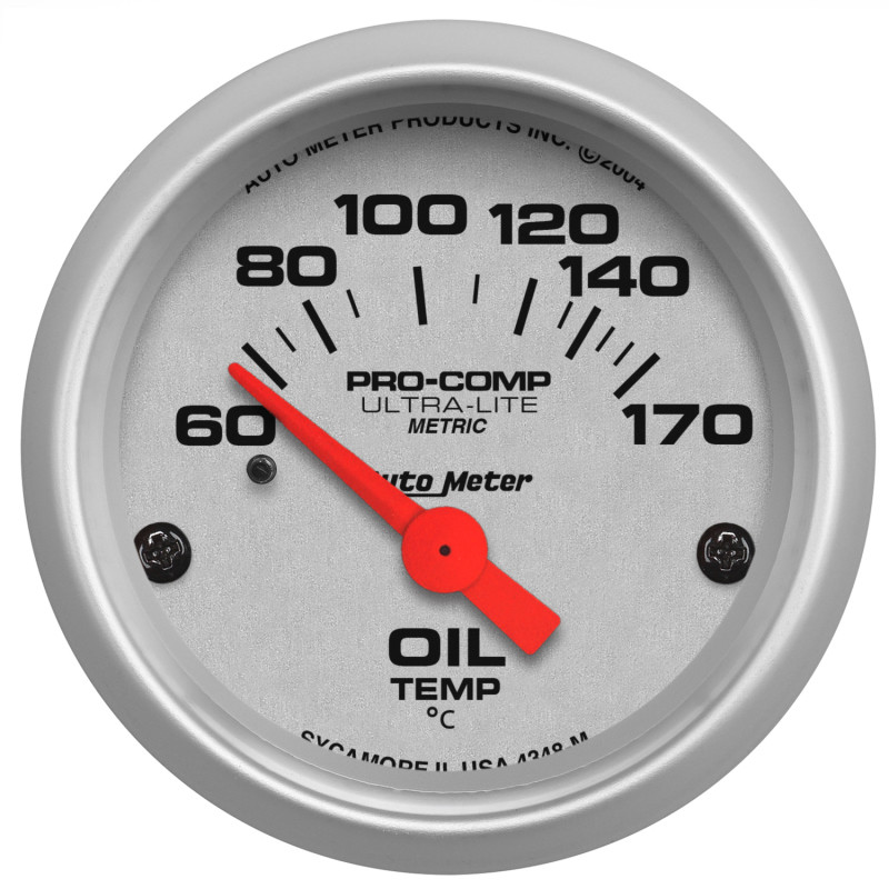 Autometer Ultra-Lite 52mm 60-170 Deg C Electronic Oil Temperature Gauge - 4348-M