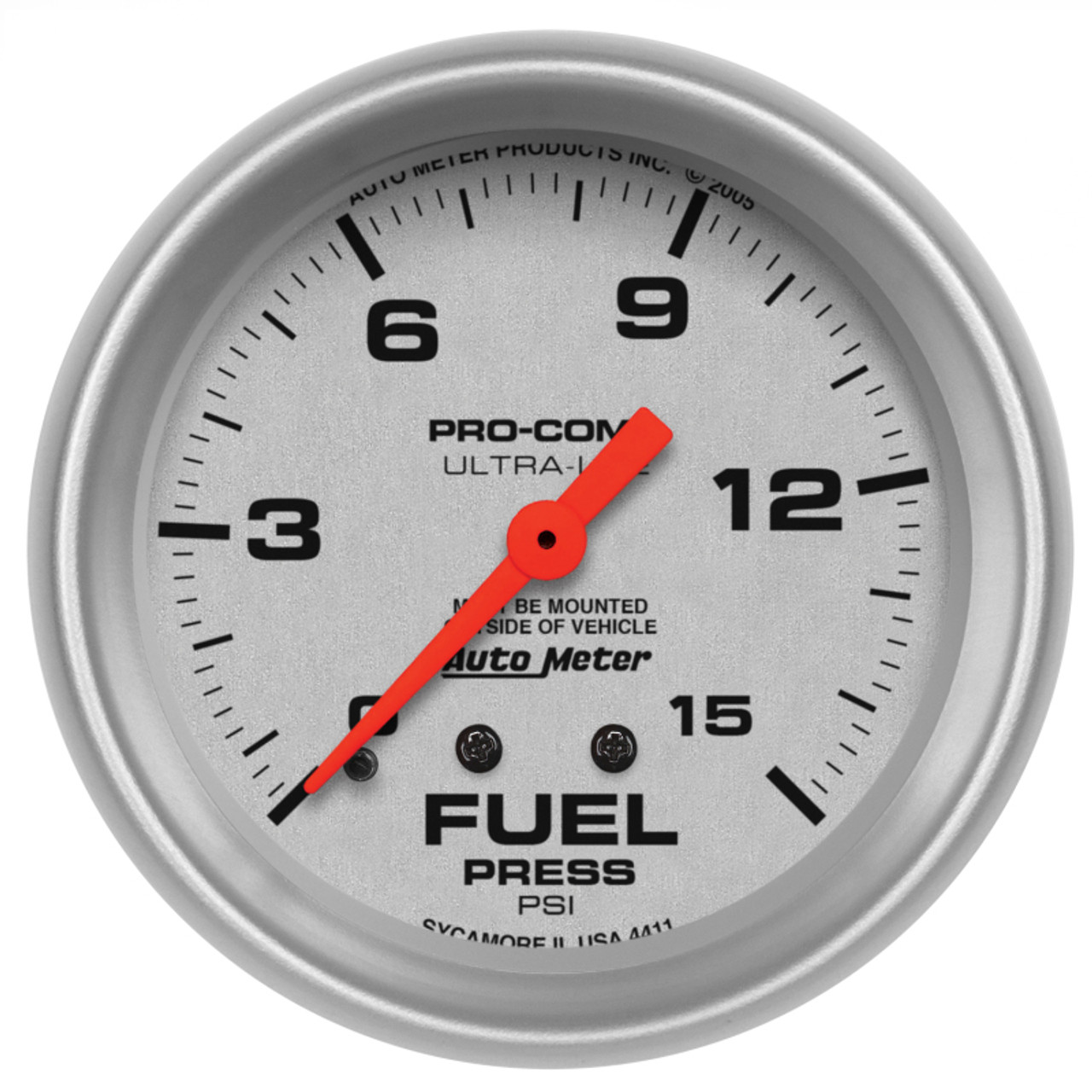 Autometer Ultra-Lite 2 5/8inMechanical Fuel Presure Gauge 15psi - 4411