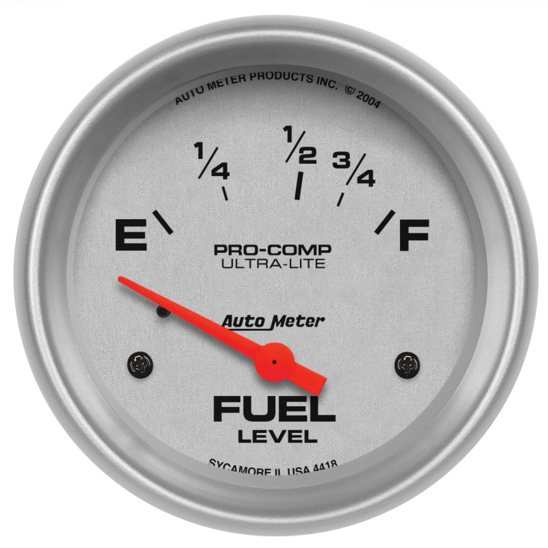 AutoMeter Gauge Fuel Level 2-5/8in. 16 Ohm(e) to 158 Ohm(f) Elec Ultra-Lite - 4418