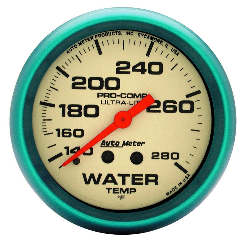 Autometer Ultra-Nite 66.7mm 140-280 Deg F Mechanical Water Temp Gauge - 4535