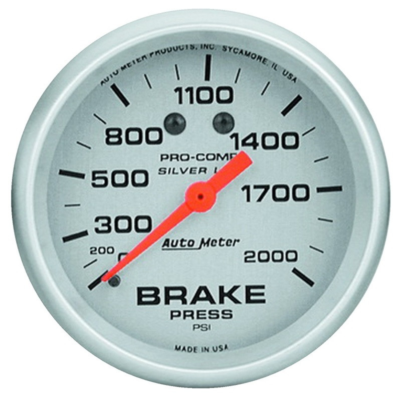 AutoMeter Gauge Brake Press 2-5/8in. 2000PSI Liquid Filled Mech Ultra-Lite - 4626