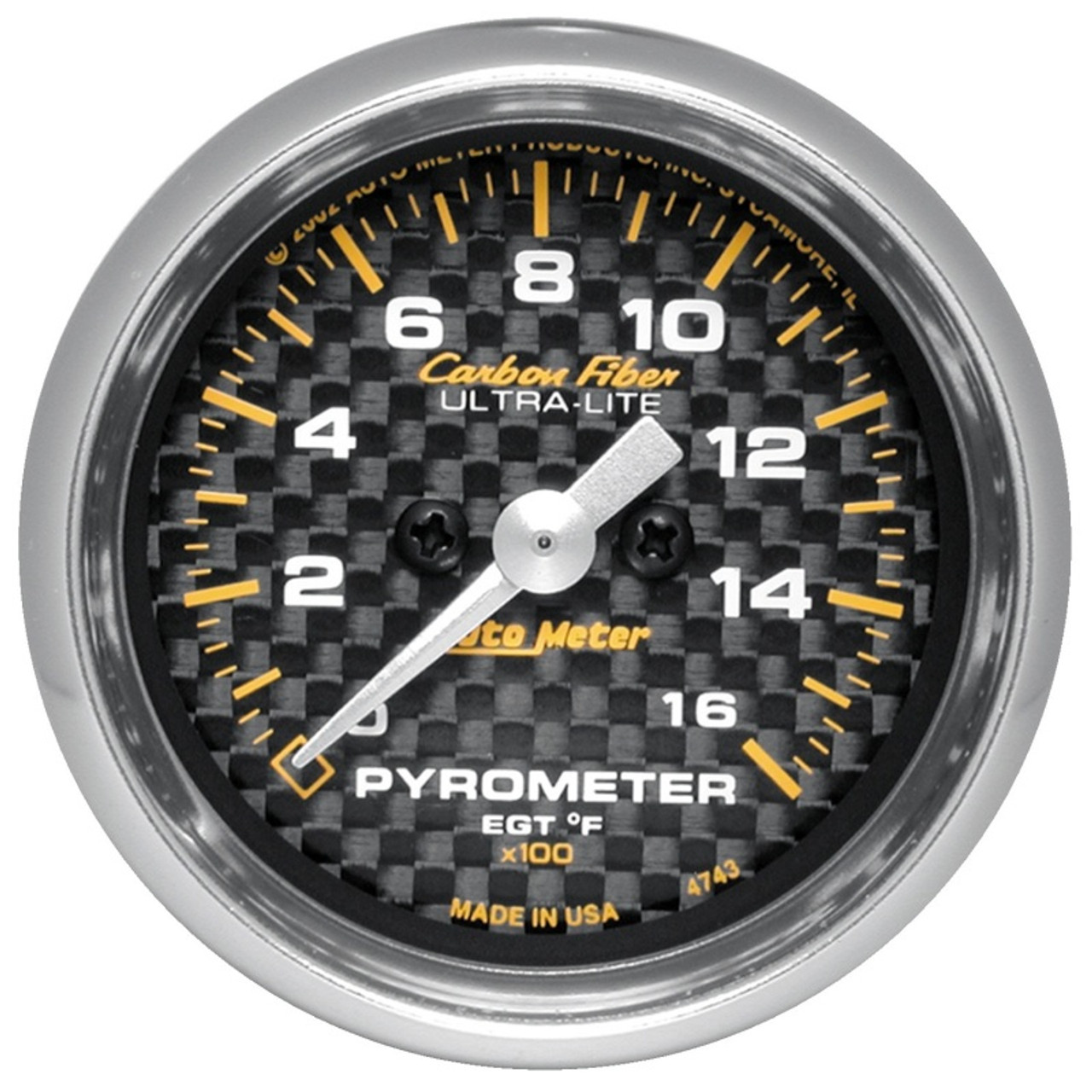 Autometer Carbon Fiber 52mm 1600 Deg F Electronic EGT Gauge Kit - 4744