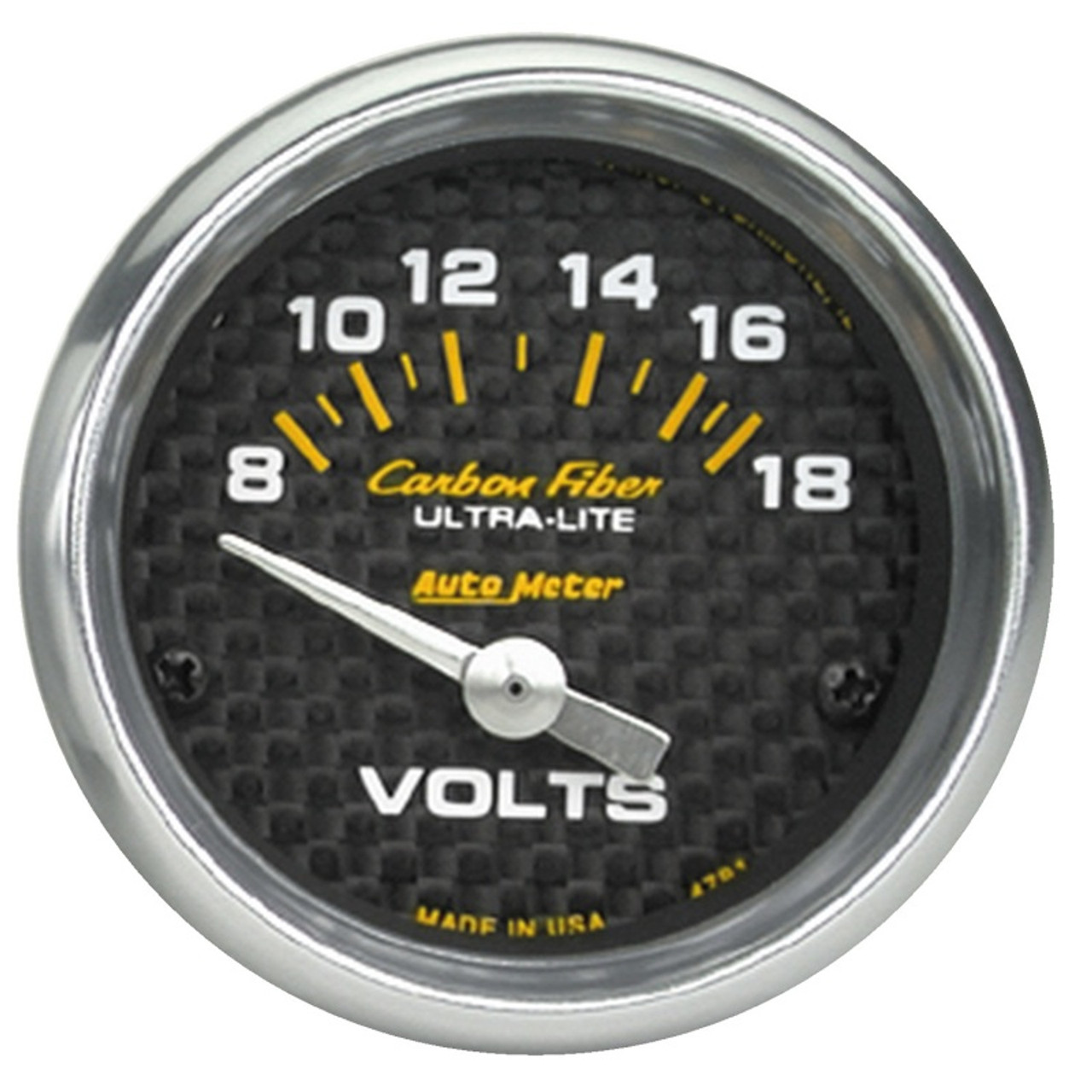 Autometer Carbon Fiber 52mm 8-18 Volt Electronic Volt meter - 4791