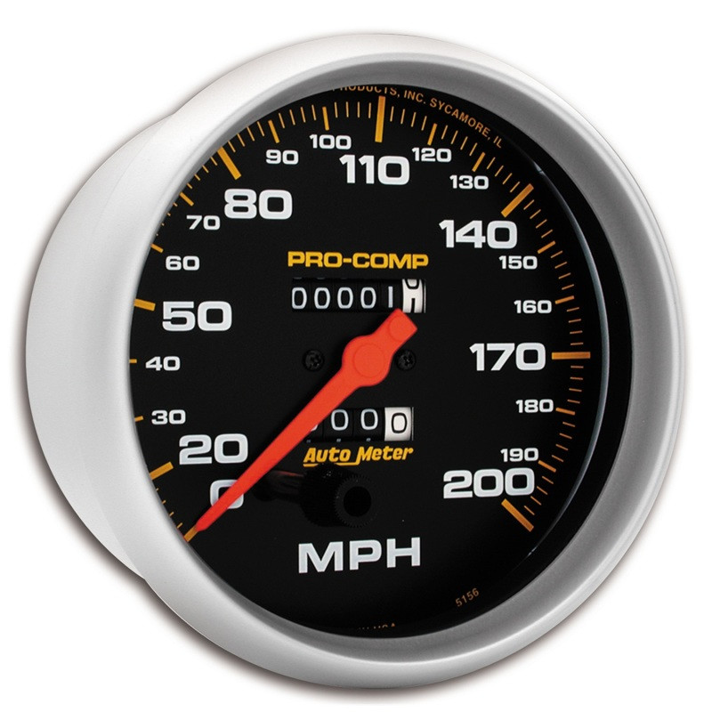 AutoMeter Gauge Speedometer 5in. 200MPH Mechanical Pro-Comp - 5156