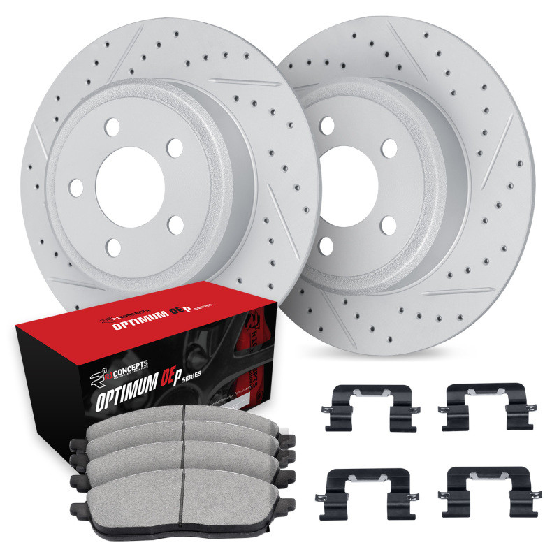R1 14-19 Hyundai Tucson Rear Drill/Slot Carbon Coated Rotor Set w/Optimum Pads - WBUH1-03035 Photo - Primary