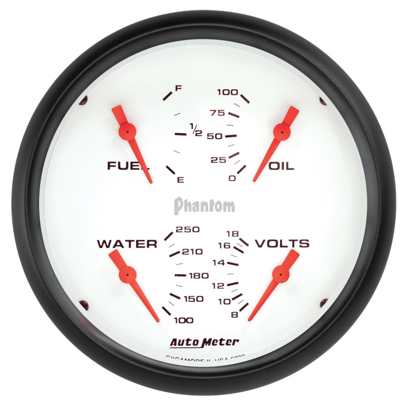 Autometer Phantom Quad 5in. Gauge 240OHm (E) - 33Ohm (F) Electric - 5820 Photo - Primary