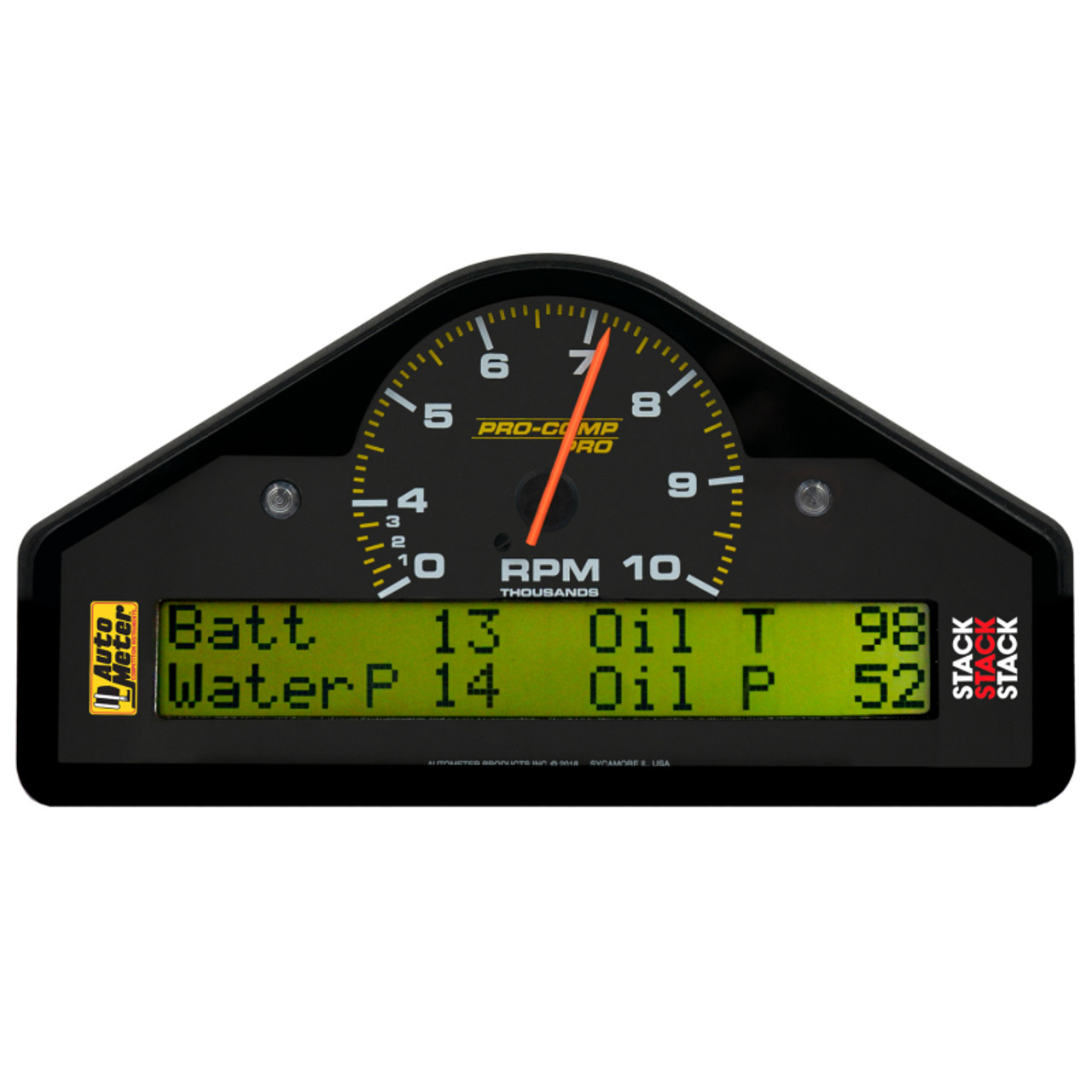 Autometer Pro-Comp Race Dash Display 0-3-10K RPM / WTRP / FUELP / OILP / OILT / WTMP / VOLT - 6014