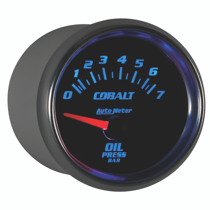 Autometer Cobalt 52mm 0-7 BAR Short Sweep Electric Oil Pressure Gauge - 6127-M