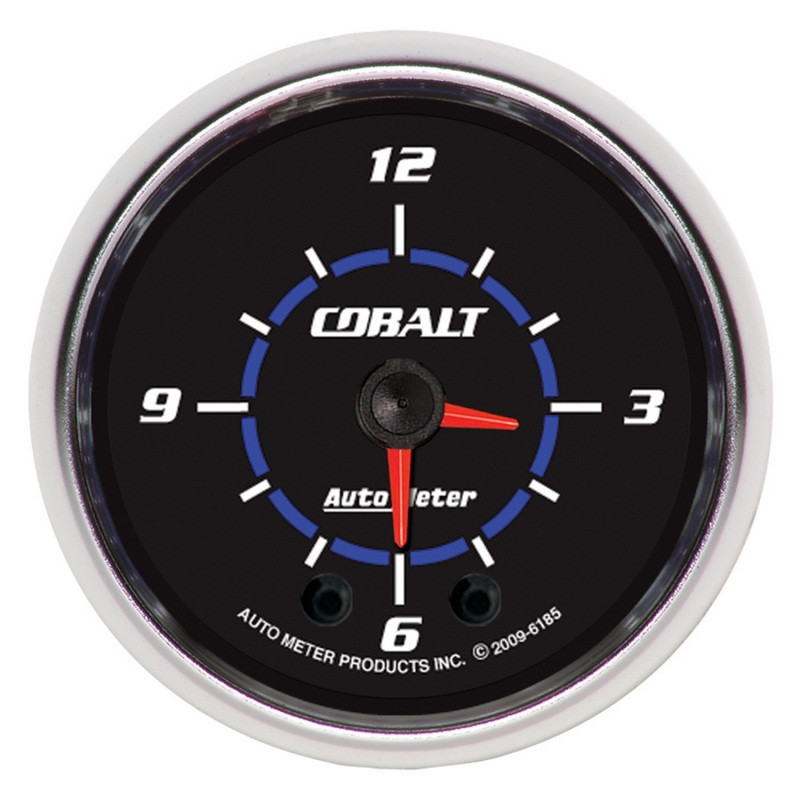 Autometer Cobalt 2-1/16in 12 Hour Analog Clock - 6185