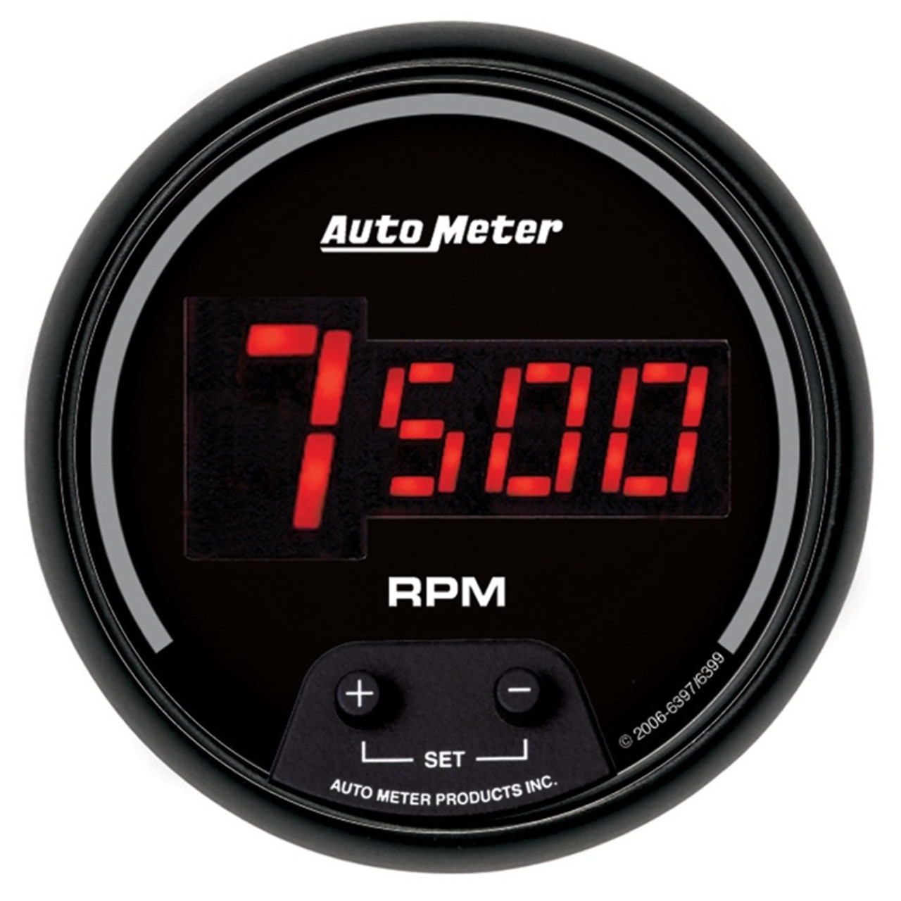 AutoMeter Gauge Tach 3-3/8in. 10K RPM In-Dash Digital Black Dial W/ Red Led - 6397