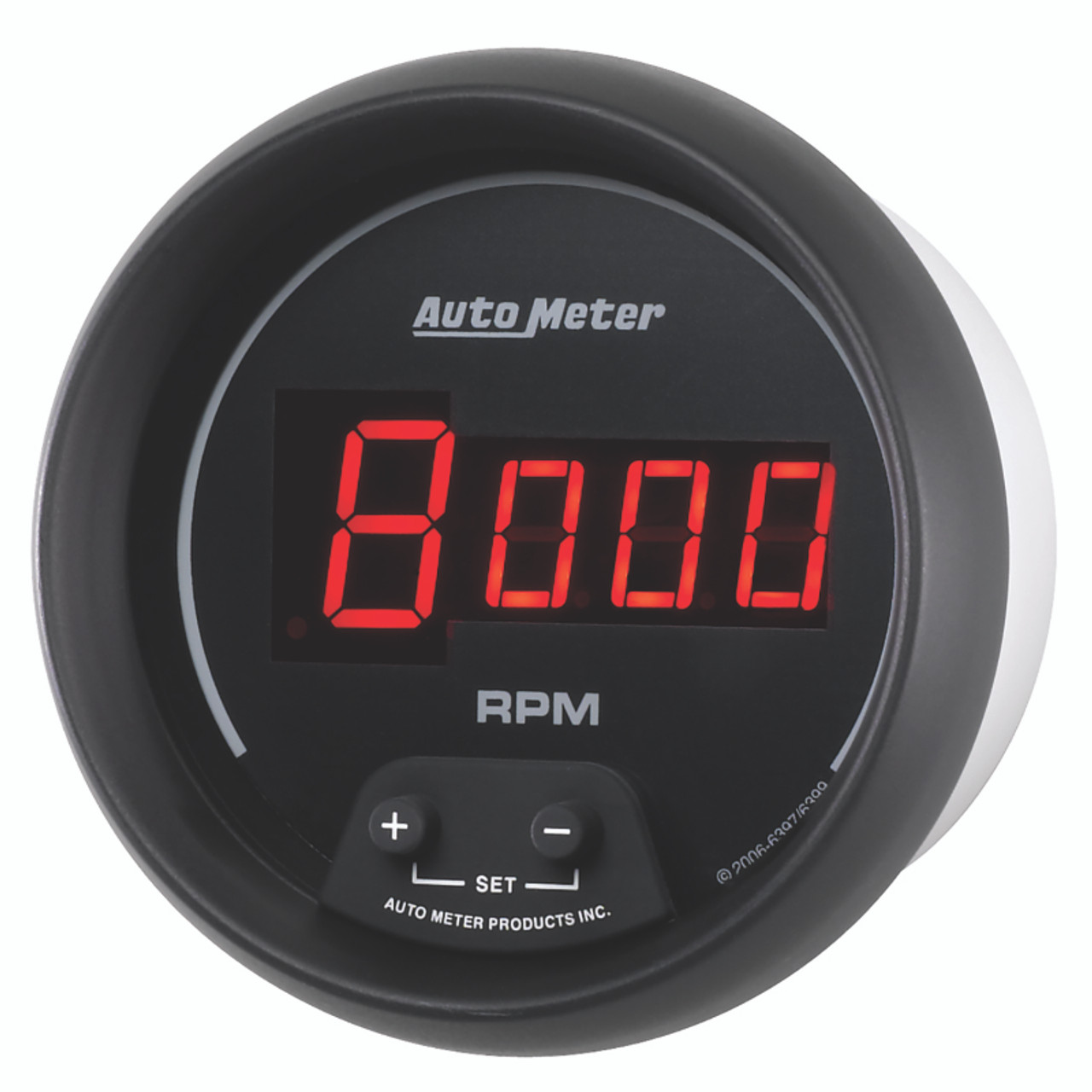 AutoMeter Gauge Tach 3-3/8in. 10K RPM In-Dash Digital Black Dial W/ Red Led - 6397