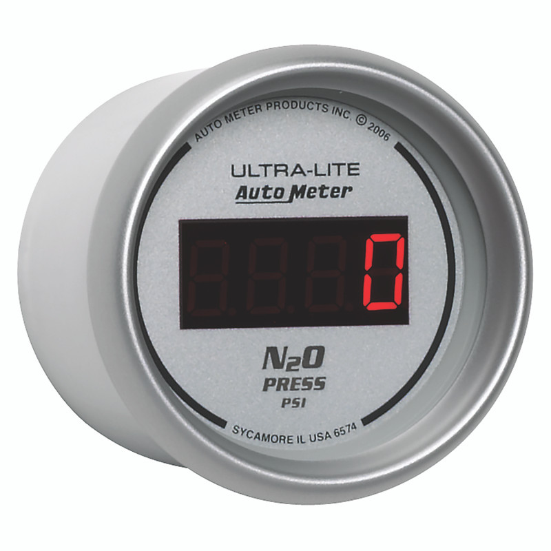 Autometer Ultra-Lite 2-1/16in 1600 PSI Digital Nitrous Pressure Gauge - Silver - 6574