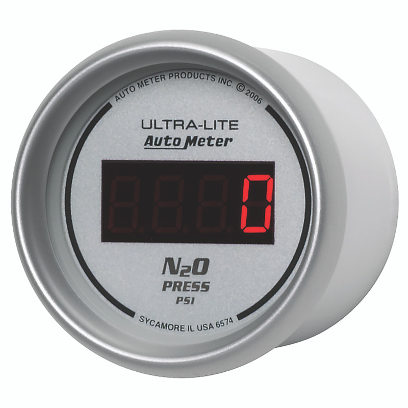 Autometer Ultra-Lite 2-1/16in 1600 PSI Digital Nitrous Pressure Gauge - Silver - 6574