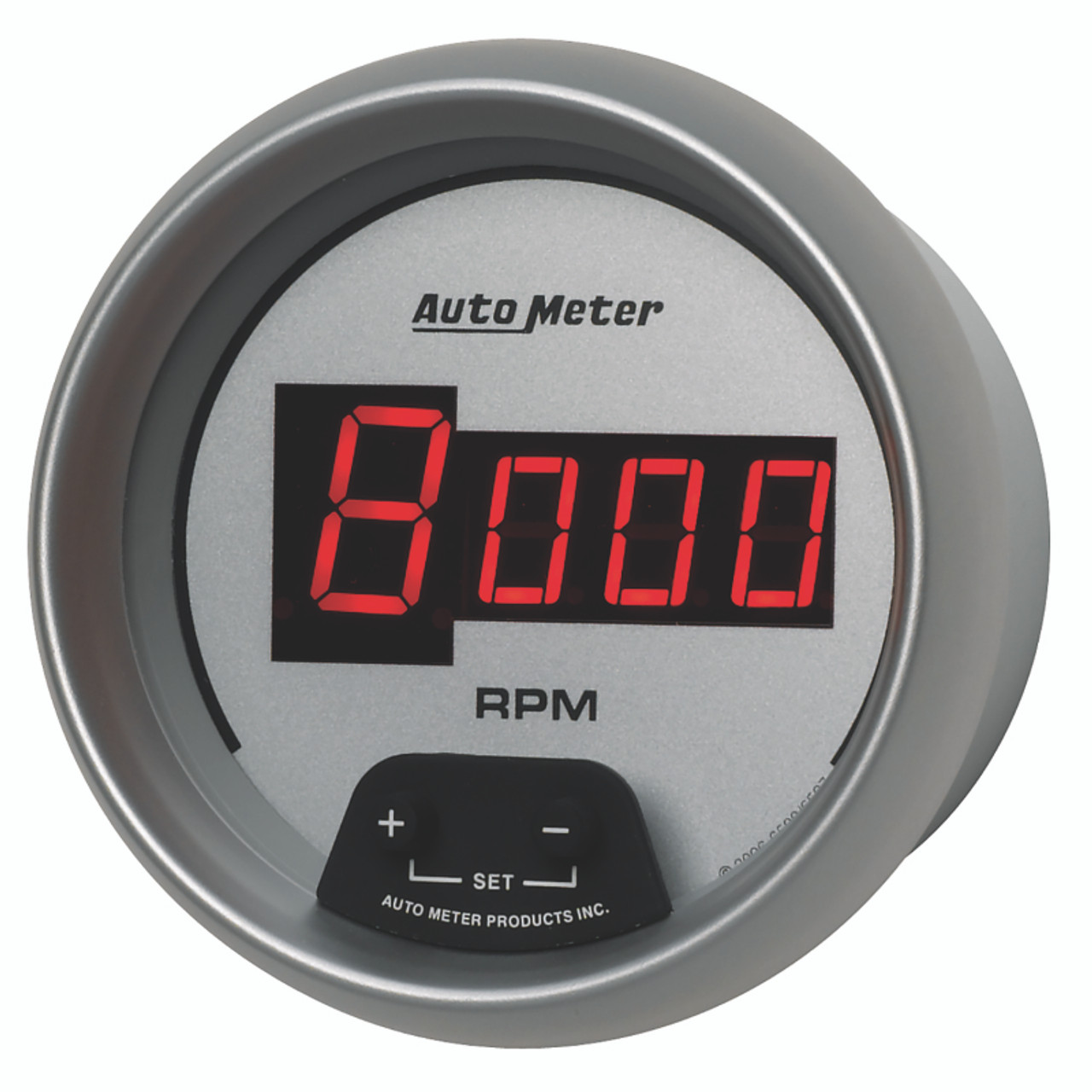 AutoMeter Gauge Tach 3-3/8in. 10K RPM In-Dash Digital Silver Dial W/ Red Led - 6597