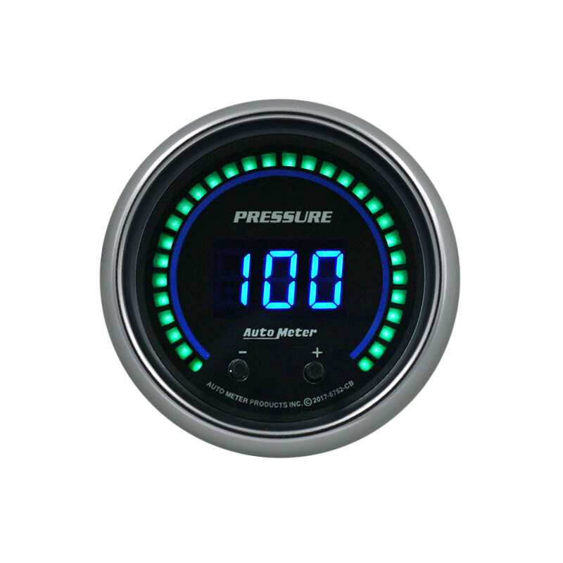 Autometer 52.4mm Black Switchable 0-1600 PSI/0-110 BAR Fluid Pressure Cobalt Elite Digital Gauge - 6752-CB