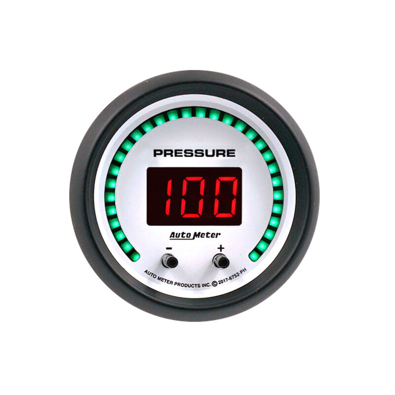 Autometer 52.4mm White Switchable 0-1600 PSI/0-110 BAR Fluid Pressure Phantom Elite Digital Gauge - 6752-PH