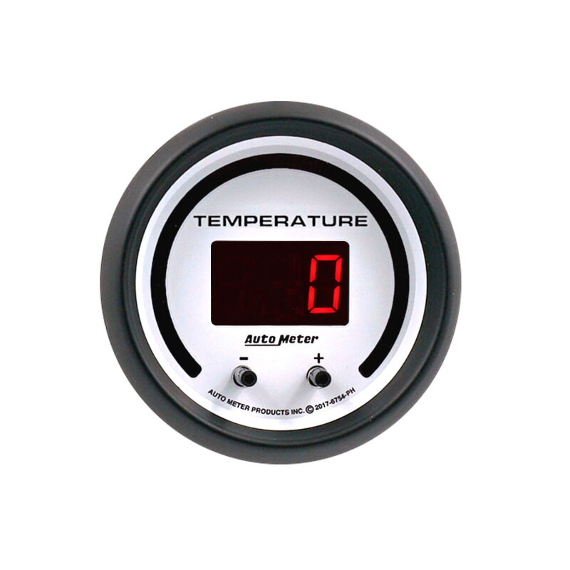 Autometer 52.4mm White Switchable 60-340 Degrees F / 40-170 Degrees C Phantom Elite Digital Gauge - 6754-PH