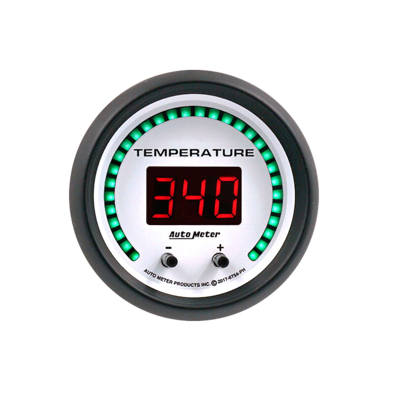 Autometer 52.4mm White Switchable 60-340 Degrees F / 40-170 Degrees C Phantom Elite Digital Gauge - 6754-PH
