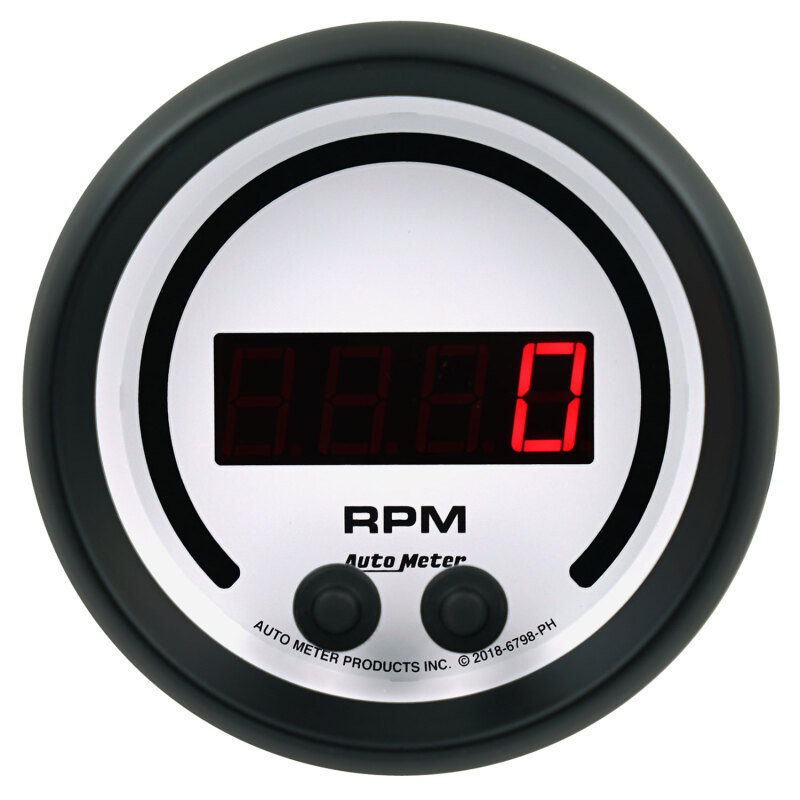 Autometer 85.7mm White 0-16K RPM Tachometer Phantom Elite Digital Gauge - 6798-PH
