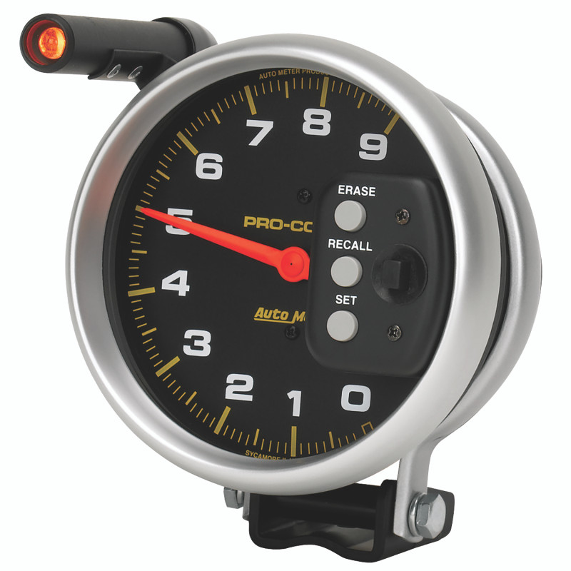 AutoMeter Gauge Tach 5in. 9K RPM Pedestal W/ Quick Lite & Peak Memory Pro-Comp - 6851