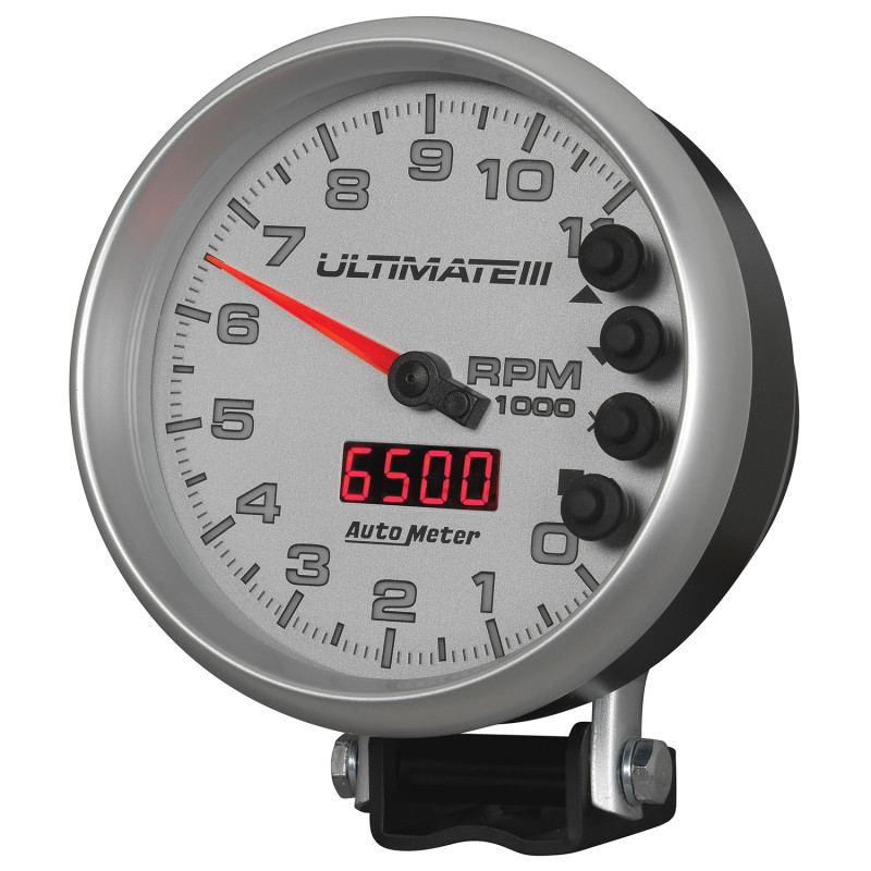 Autometer 5 inch Ultimate III Playback Tachometer 11000 RPM - Silver - 6886