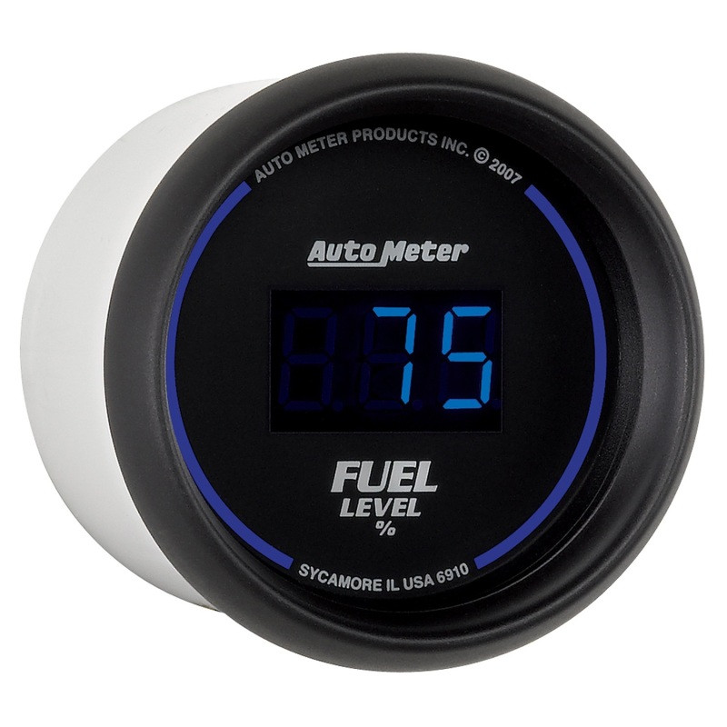 Autometer Cobalt Digital 52.4mm Black Programmable Empty-Full Range Fuel Level Gauge - 6910