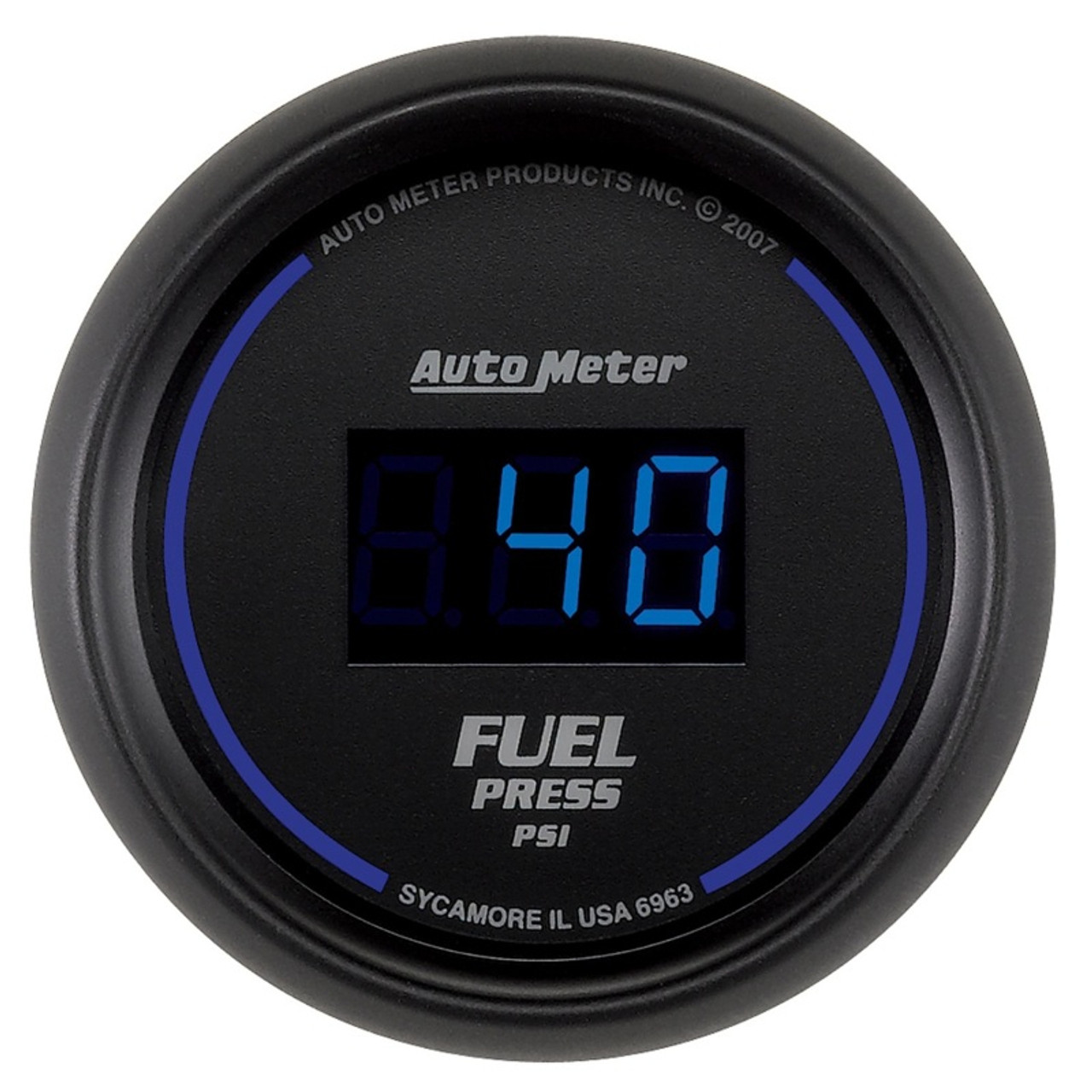 Autometer 52.4mm 1-100 PSI Black Digital Fuel Pressure Gauge - 6963