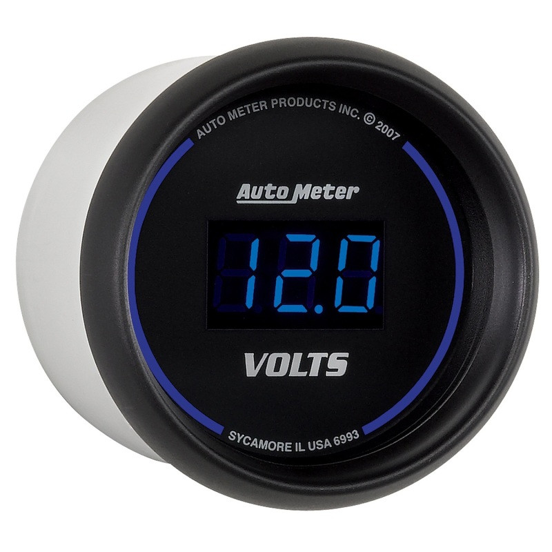 Autometer Cobalt Digital 52.4mm Black Voltmeter - 6993