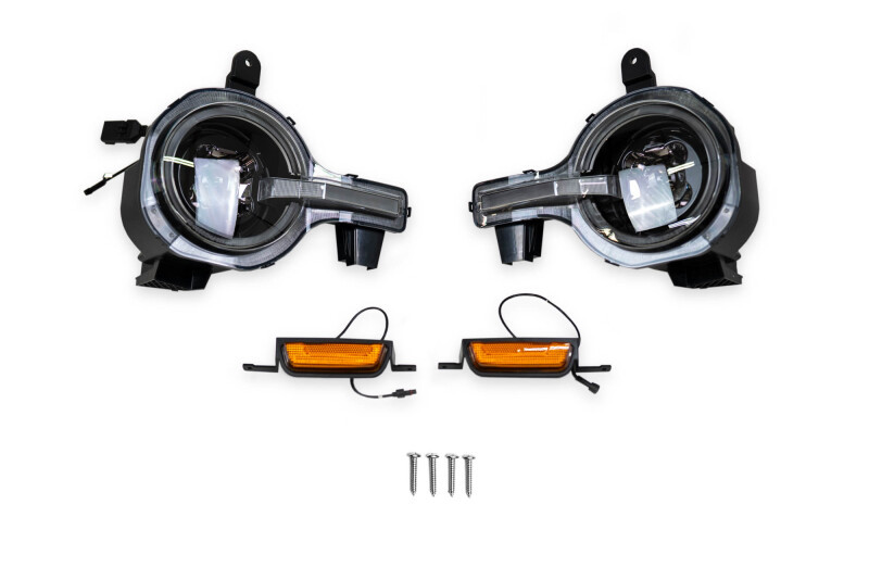 DV8 Offroad 2021-2025 Ford Bronco Black Headlights - HLCBR-01 Photo - out of package