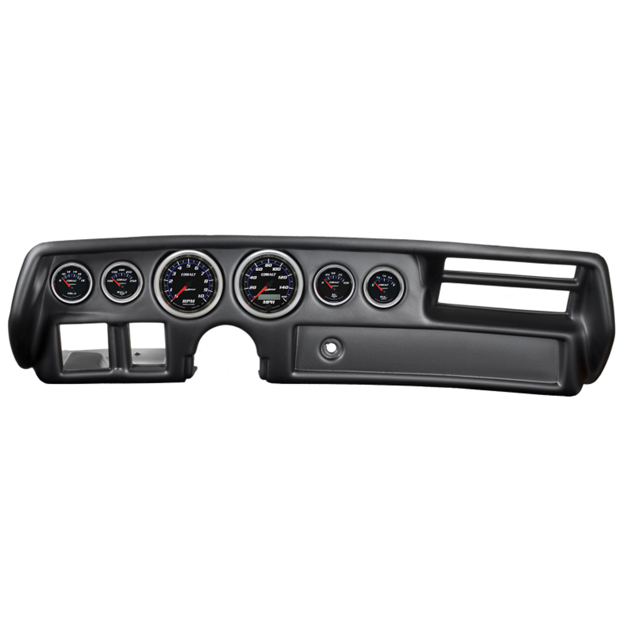 Autometer Cobalt 70-72 Chevelle/ El Camino/ Malibu Dash Kit 6pc Tach/ MPH/ Fuel/ Oil/ WTMP/ Volt - 7026-CB