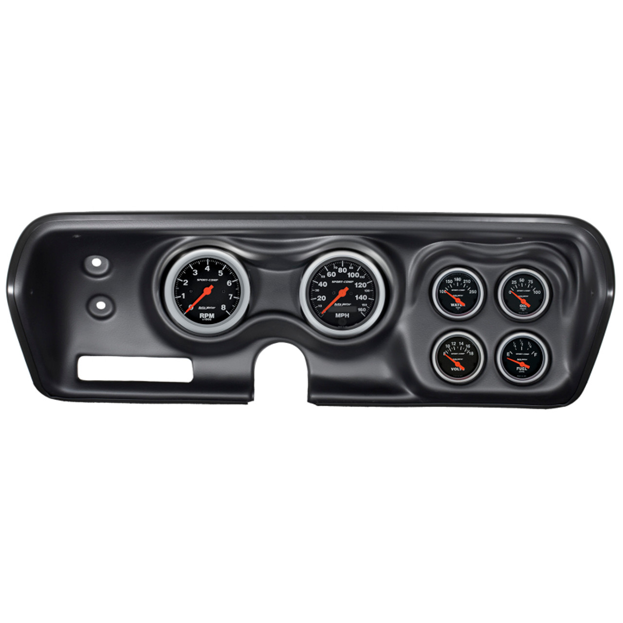 Autometer Sport-Comp 71-74 Charger/ GTX/ Road Runner Dash Kit 6pc Tach/MPH/Fuel/Oil/WTMP/Volt - 7030-SC