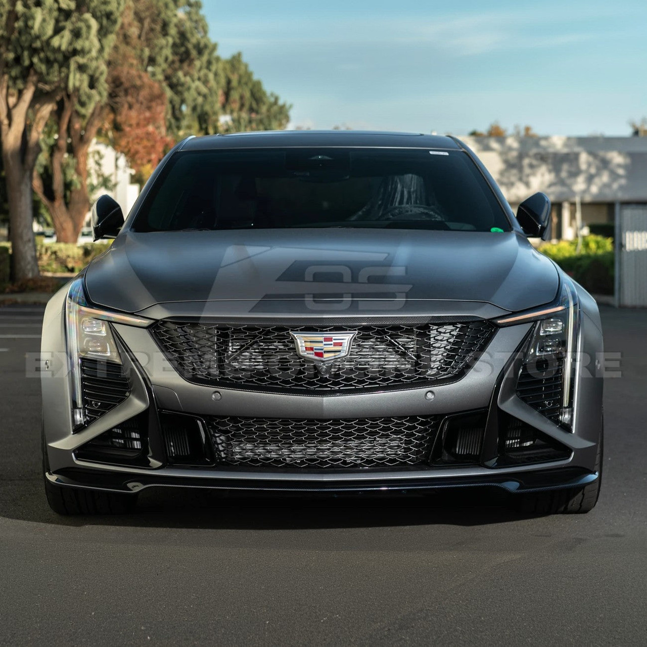 EOS Carbon Fiber Upper Grille Trim - 2025+ Cadillac CT5-V Blackwing (VENT-1216-BKCF)
