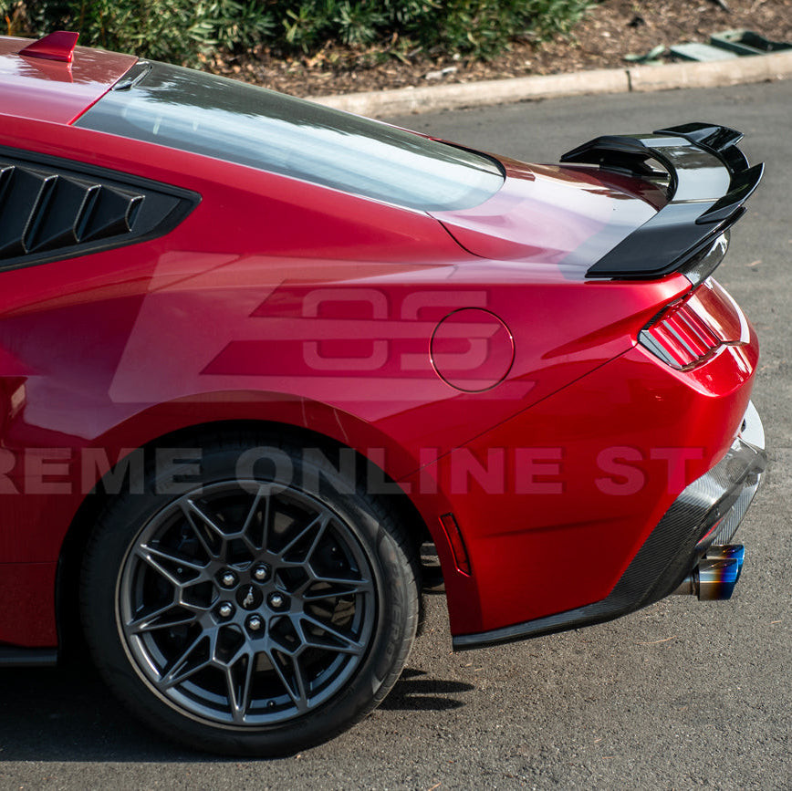 EOS Dark Horse Style Rear Spoiler w. Gurney Flap - Gloss Black - 2024+ Ford Mustang (SPOILER-1381-V2-ABS_SPOILER-1270-V2-ABS)