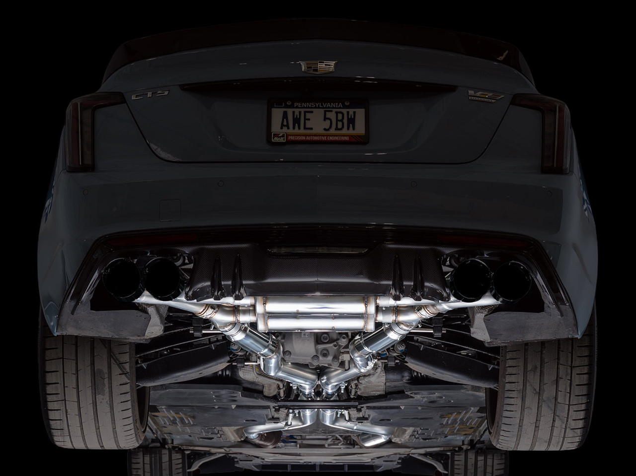 AWE 22-26 Cadillac CT5-V Blackwing SwitchPath Exhaust - Diamond Black Tips - 3025-43562 (AWE3025-43562)
