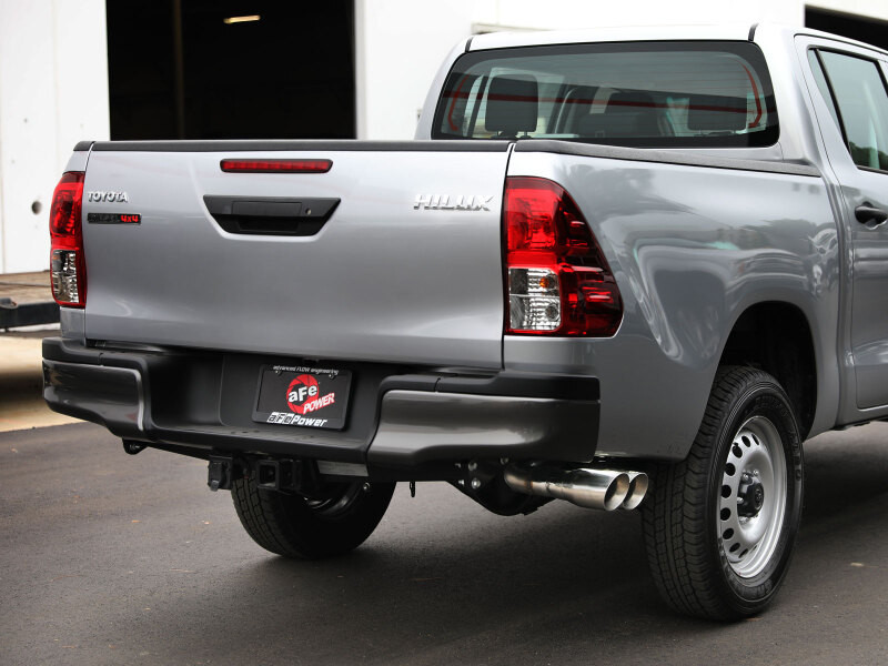 aFe 15-26 Toyota Hilux L4-2.4/2.8L (td) Vulcan Series 3in SS Rear-Side Exit Exhaust w/ Polished Tip - 49-36088-P Photo - Mounted