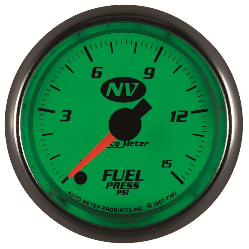 AutoMeter Gauge Fuel Pressure 2-1/16in. 15PSI Digital Stepper Motor NV - 7362