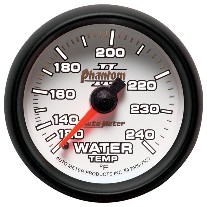 Autometer Phantom II 2-1/16in 120-240 Degree F Mechanical Water Temp Gauge - 7532