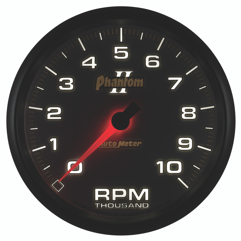 Autometer Phantom II 5in Electrical 10K RPM In-Dash Tachometer - 7598