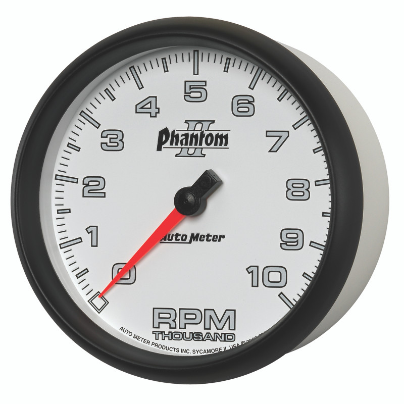 Autometer Phantom II 5in Electrical 10K RPM In-Dash Tachometer - 7598