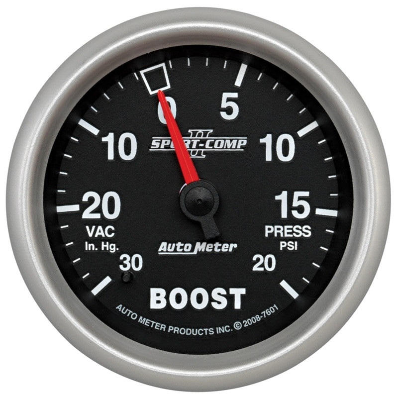 Autometer Sport-Comp II VAC/Boost 2 5/8in 30 IN HG-20PSI Mechanical Gauge - 7601